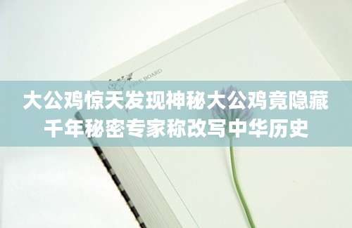 大公鸡惊天发现神秘大公鸡竟隐藏千年秘密专家称改写中华历史