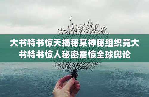 大书特书惊天揭秘某神秘组织竟大书特书惊人秘密震惊全球舆论