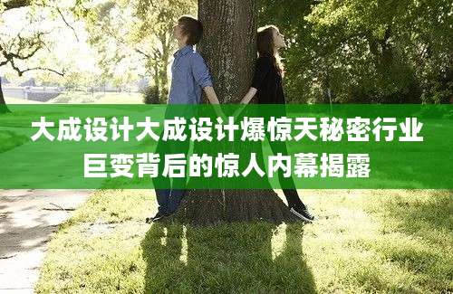 大成设计大成设计爆惊天秘密行业巨变背后的惊人内幕揭露