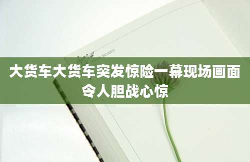 大货车大货车突发惊险一幕现场画面令人胆战心惊