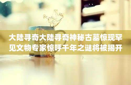 大陆寻奇大陆寻奇神秘古墓惊现罕见文物专家惊呼千年之谜将被揭开