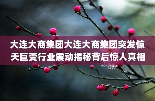 大连大商集团大连大商集团突发惊天巨变行业震动揭秘背后惊人真相
