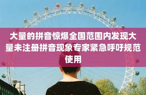大量的拼音惊爆全国范围内发现大量未注册拼音现象专家紧急呼吁规范使用