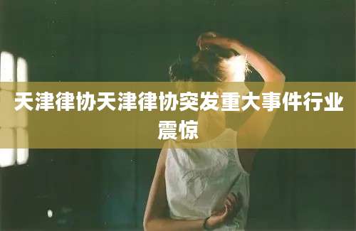 天津律协天津律协突发重大事件行业震惊