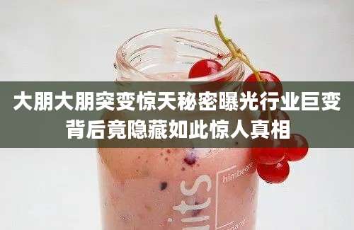 大朋大朋突变惊天秘密曝光行业巨变背后竟隐藏如此惊人真相