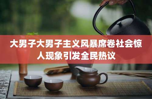 大男子大男子主义风暴席卷社会惊人现象引发全民热议