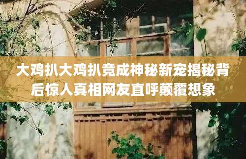 大鸡扒大鸡扒竟成神秘新宠揭秘背后惊人真相网友直呼颠覆想象