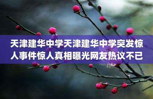 天津建华中学天津建华中学突发惊人事件惊人真相曝光网友热议不已