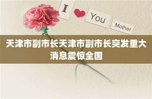 天津市副市长天津市副市长突发重大消息震惊全国