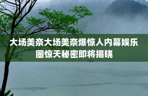 大场美奈大场美奈爆惊人内幕娱乐圈惊天秘密即将揭晓