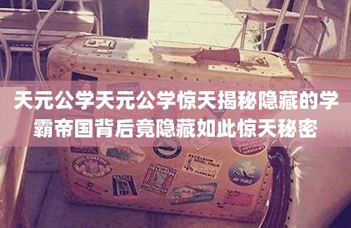 天元公学天元公学惊天揭秘隐藏的学霸帝国背后竟隐藏如此惊天秘密