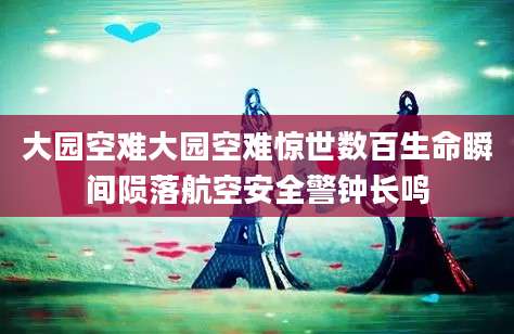 大园空难大园空难惊世数百生命瞬间陨落航空安全警钟长鸣