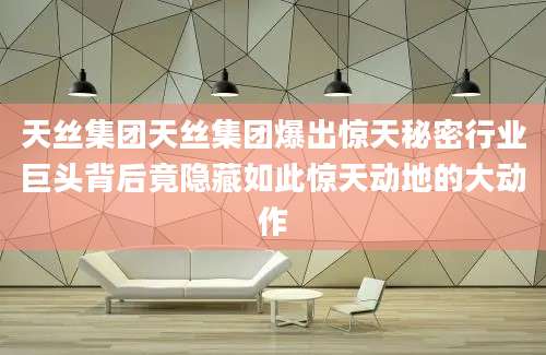 天丝集团天丝集团爆出惊天秘密行业巨头背后竟隐藏如此惊天动地的大动作