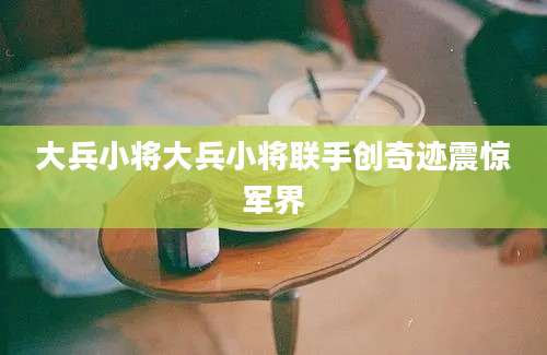 大兵小将大兵小将联手创奇迹震惊军界