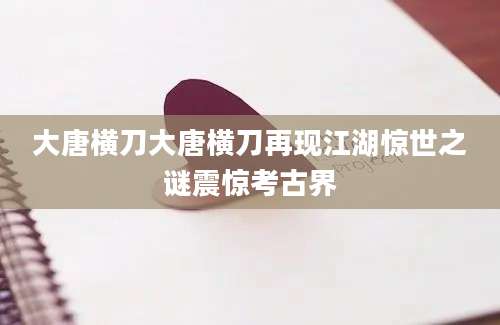 大唐横刀大唐横刀再现江湖惊世之谜震惊考古界