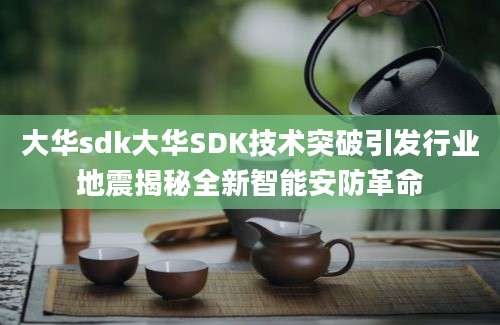 大华sdk大华SDK技术突破引发行业地震揭秘全新智能安防革命