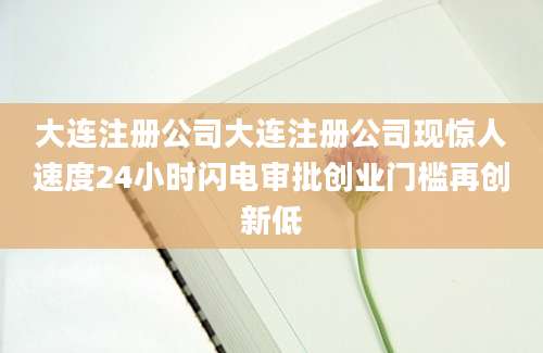 大连注册公司大连注册公司现惊人速度24小时闪电审批创业门槛再创新低