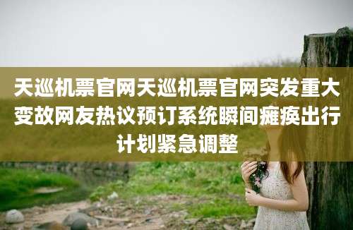 天巡机票官网天巡机票官网突发重大变故网友热议预订系统瞬间瘫痪出行计划紧急调整