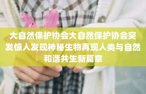 大自然保护协会大自然保护协会突发惊人发现神秘生物再现人类与自然和谐共生新篇章