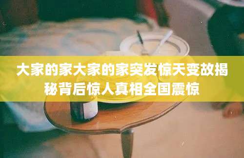 大家的家大家的家突发惊天变故揭秘背后惊人真相全国震惊