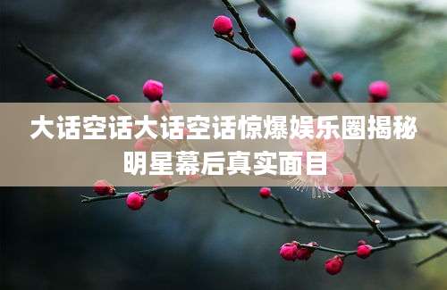 大话空话大话空话惊爆娱乐圈揭秘明星幕后真实面目