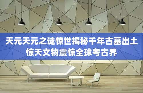 天元天元之谜惊世揭秘千年古墓出土惊天文物震惊全球考古界