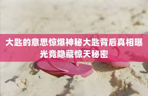 大匙的意思惊爆神秘大匙背后真相曝光竟隐藏惊天秘密
