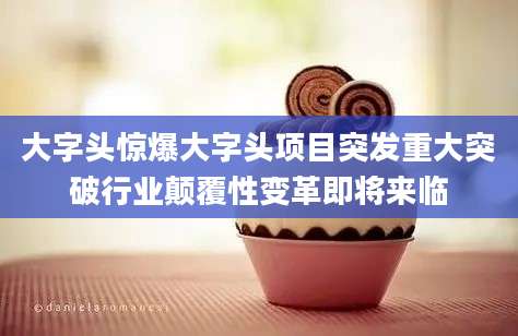 大字头惊爆大字头项目突发重大突破行业颠覆性变革即将来临
