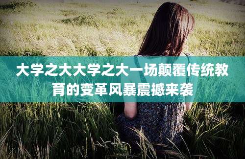 大学之大大学之大一场颠覆传统教育的变革风暴震撼来袭