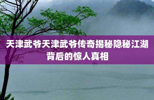 天津武爷天津武爷传奇揭秘隐秘江湖背后的惊人真相