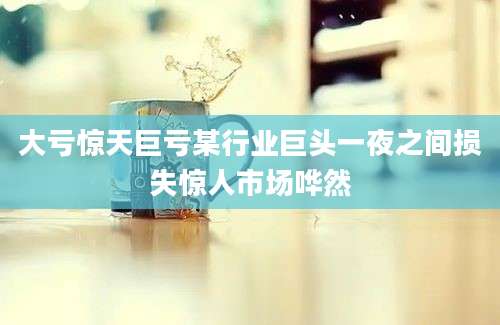 大亏惊天巨亏某行业巨头一夜之间损失惊人市场哗然