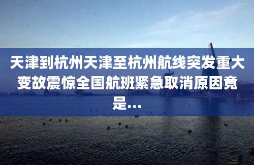 天津到杭州天津至杭州航线突发重大变故震惊全国航班紧急取消原因竟是...