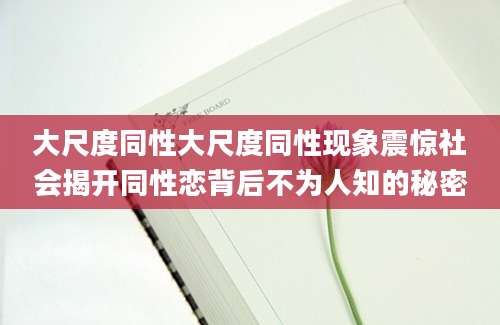 大尺度同性大尺度同性现象震惊社会揭开同性恋背后不为人知的秘密
