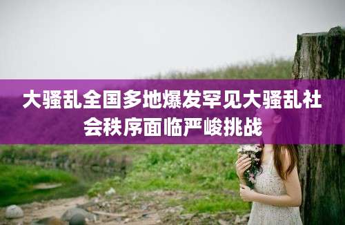 大骚乱全国多地爆发罕见大骚乱社会秩序面临严峻挑战