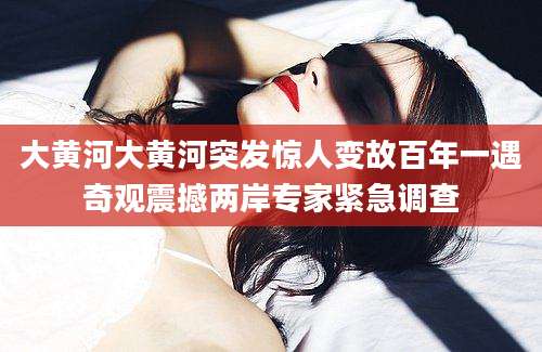 大黄河大黄河突发惊人变故百年一遇奇观震撼两岸专家紧急调查