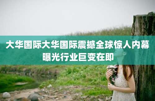 大华国际大华国际震撼全球惊人内幕曝光行业巨变在即