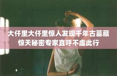 大仟里大仟里惊人发现千年古墓藏惊天秘密专家直呼不虚此行