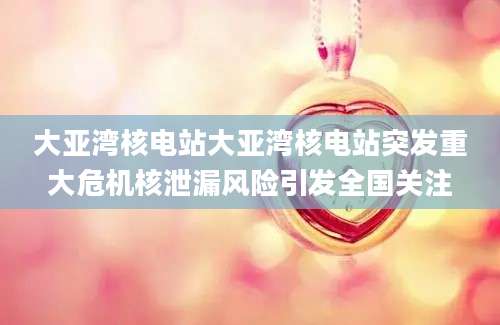 大亚湾核电站大亚湾核电站突发重大危机核泄漏风险引发全国关注