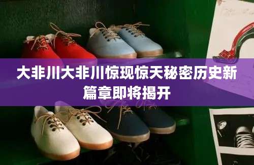 大非川大非川惊现惊天秘密历史新篇章即将揭开