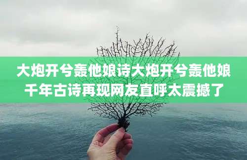 大炮开兮轰他娘诗大炮开兮轰他娘千年古诗再现网友直呼太震撼了