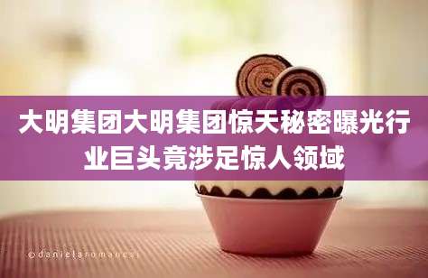 大明集团大明集团惊天秘密曝光行业巨头竟涉足惊人领域