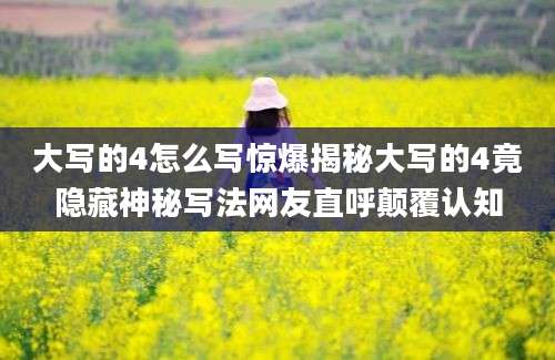 大写的4怎么写惊爆揭秘大写的4竟隐藏神秘写法网友直呼颠覆认知