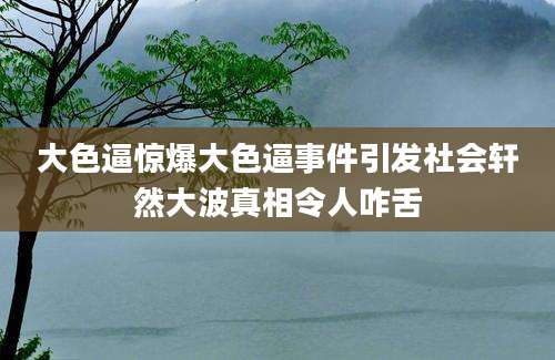 大色逼惊爆大色逼事件引发社会轩然大波真相令人咋舌