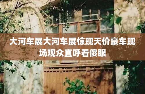 大河车展大河车展惊现天价豪车现场观众直呼看傻眼