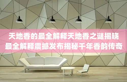 天地香的最全解释天地香之谜揭晓最全解释震撼发布揭秘千年香韵传奇