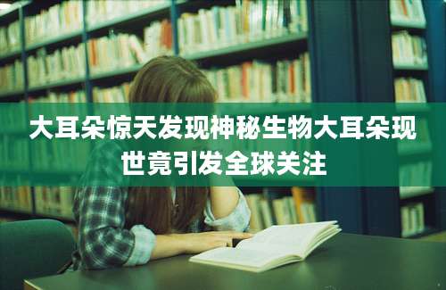 大耳朵惊天发现神秘生物大耳朵现世竟引发全球关注