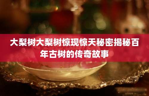 大梨树大梨树惊现惊天秘密揭秘百年古树的传奇故事