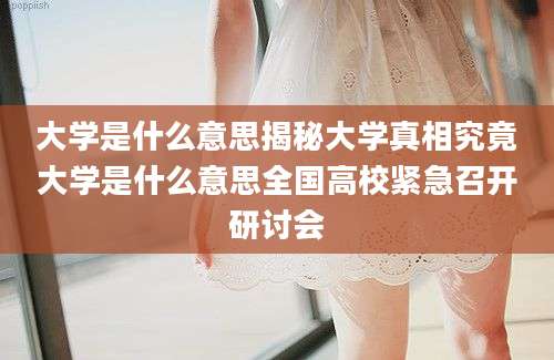 大学是什么意思揭秘大学真相究竟大学是什么意思全国高校紧急召开研讨会