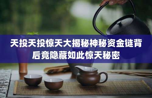 天投天投惊天大揭秘神秘资金链背后竟隐藏如此惊天秘密