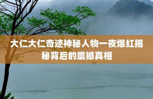 大仁大仁奇迹神秘人物一夜爆红揭秘背后的震撼真相